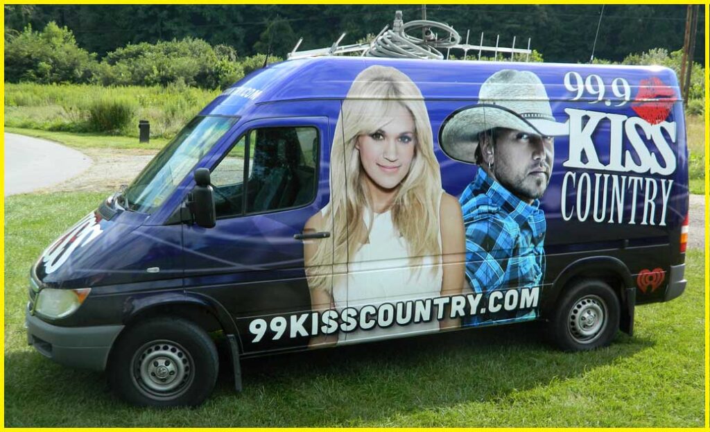 vehicle wrap sample of radio station