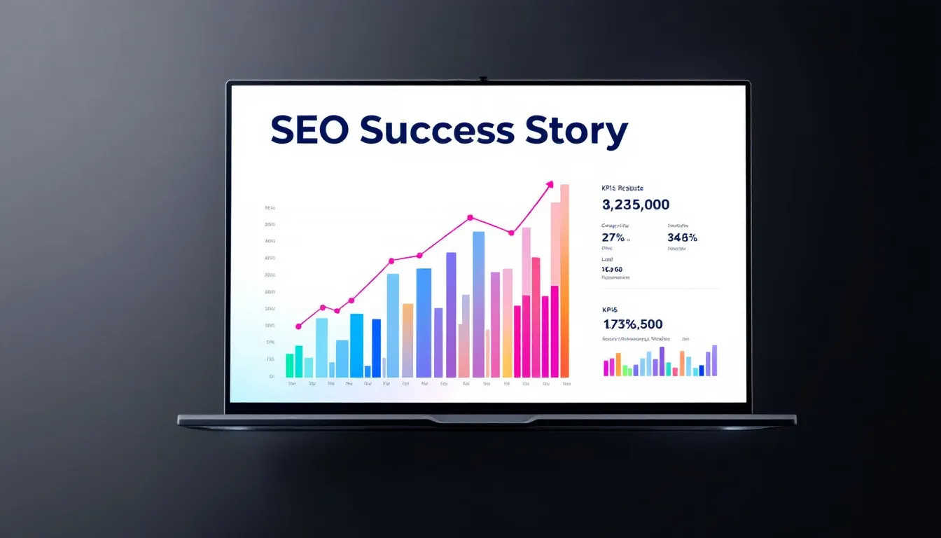 A successful case study presentation showcasing SEO results.