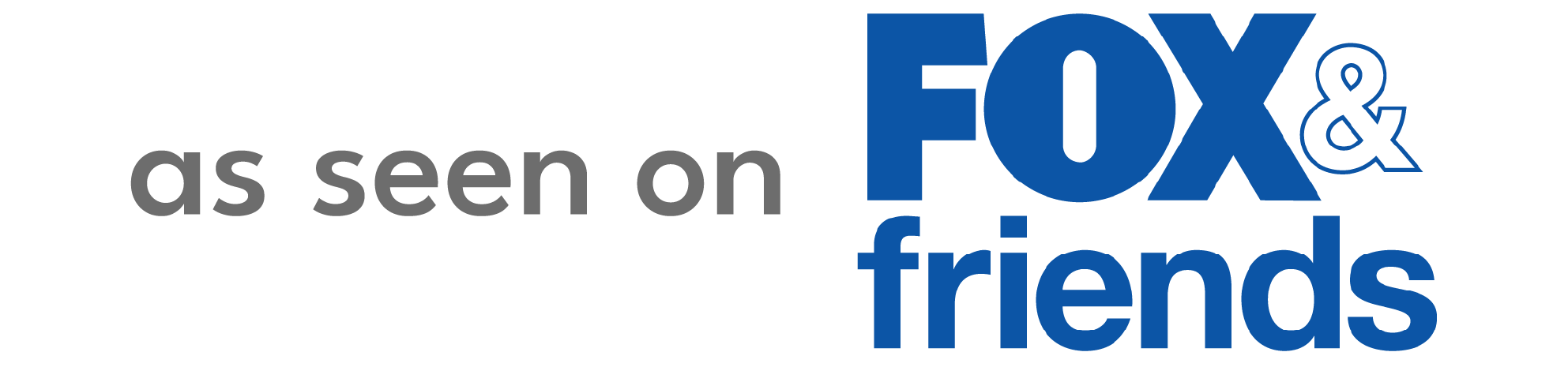 Gray text reads “as seen on” next to large blue text that says “FOX & friends” on a white background, highlighting our trusted photography & videography services.